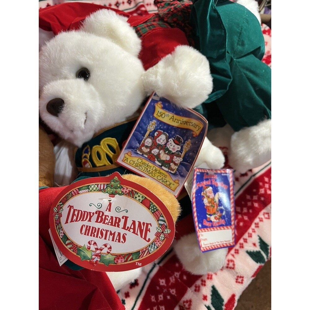 NEW Vintage Kmart CHRISTMAS BEAR Family Teddy Plush Velvet Stuffed 1993, 94, 95 - Picture 5 of 11